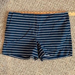 Loft size 12 blue and white striped shorts